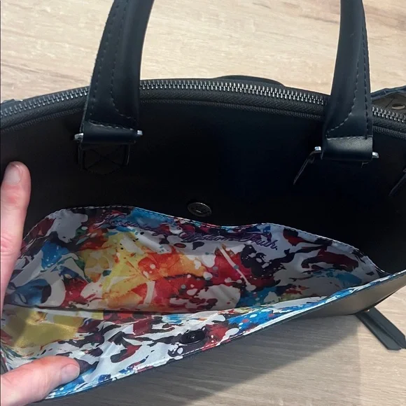 Robert Graham Black Leather Acadia Laptop Bag Sleek Professional Design - Picture 5 of 13